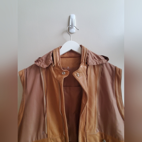 Vintage Genuine Leather Jacket 3 ways to wear - Trendy! with dropped armhole - Picture 10 of 13